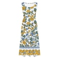 thumbnail image 5 of Bajo Vestido Pantalones Cortos Mujeres Casual Cuello Redondo Impresión Bolsillos sin Mangas Vestido Verano Vestido Corto para Mujeres Verano, 5 of 5