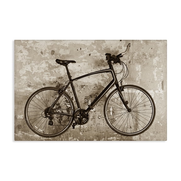 Stupell Industries Distressed Vintage Bike Transportation Painting Wrapped Canvas Art Print Wall Art, 24 x 16