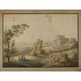 thumbnail image 2 of Zygmunt Vogel 18x15 Black Ornate Wood Framed Double Matted Museum Art Print Titled - View of the Manorial Estate in Niegoszowice (1800), 2 of 5