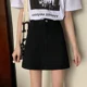 thumbnail image 4 of Falda vaquera de cintura alta para mujer, nueva falda corta adelgazante informal de color sólido de línea A para estudiantes, moda de verano 2022, 4 of 5