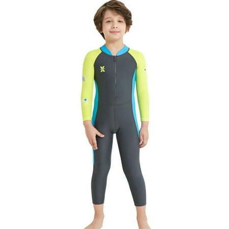 

Kids Long Sleeve One-Piece Swimsuit Wetsuit Rash Guard Thermal Diving Snorkelling Suits