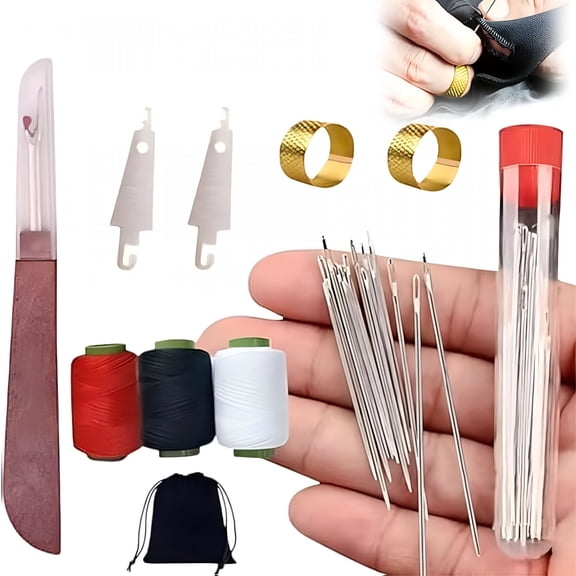 FACEGA Sewing Kit - 37PCS Sewing Tool Set, Needles Thread Hand Repair Tools, Sewing Kit Stainless Steel Needles, Portable DIY Hand Made Craft Set for Beginners