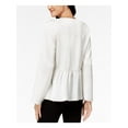 thumbnail image 2 of Kensie Womens Satin Knit Blouse, Off-White, X-Large, 2 of 4