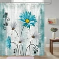 thumbnail image 2 of Rustic Farmhouse Shower Curtaini, Blue Teal Butterfly Cotton Flower Inspirational Quotes Chic Country Shower Curtain for Bathroom, Bible Verse Scripture Quotes Bath Curtain Set with Hooks, 70X70inch, 2 of 5