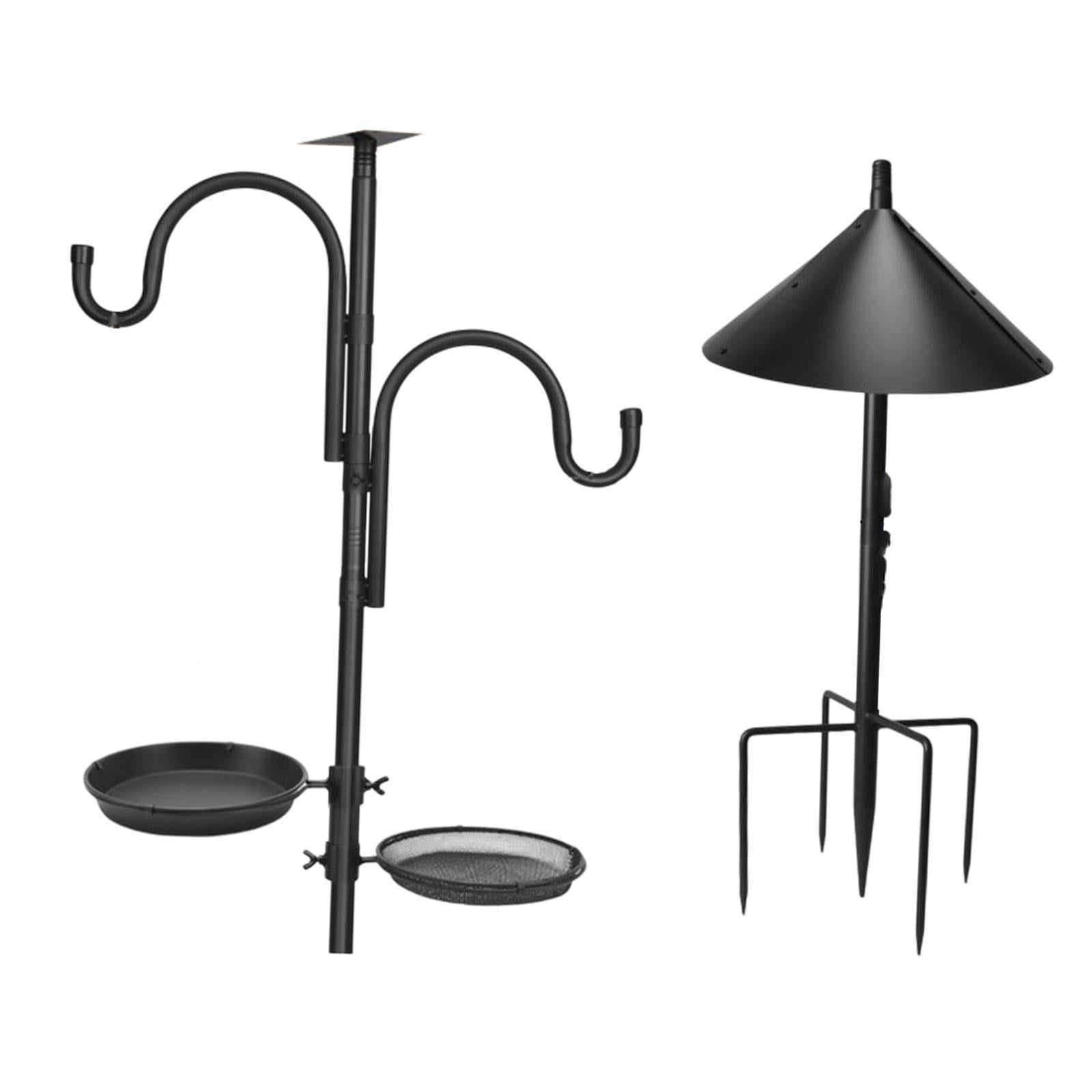 colaxi Bird Feeding Station Bird Feeder Pole Gifts Black Heavy Duty Accessories Multi Feeder Hanging Kit for Plants Baskets Lantern
