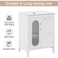 thumbnail image 3 of 24" Bathroom Vanity with Drop-In Sink | Overflow Feature to Avoid Water Spilling, Ideal for Bathroom | Solid Wood Frame, MDF and Moru Glass | Adjustable Shelf and Drawers for Storage, 3 of 7