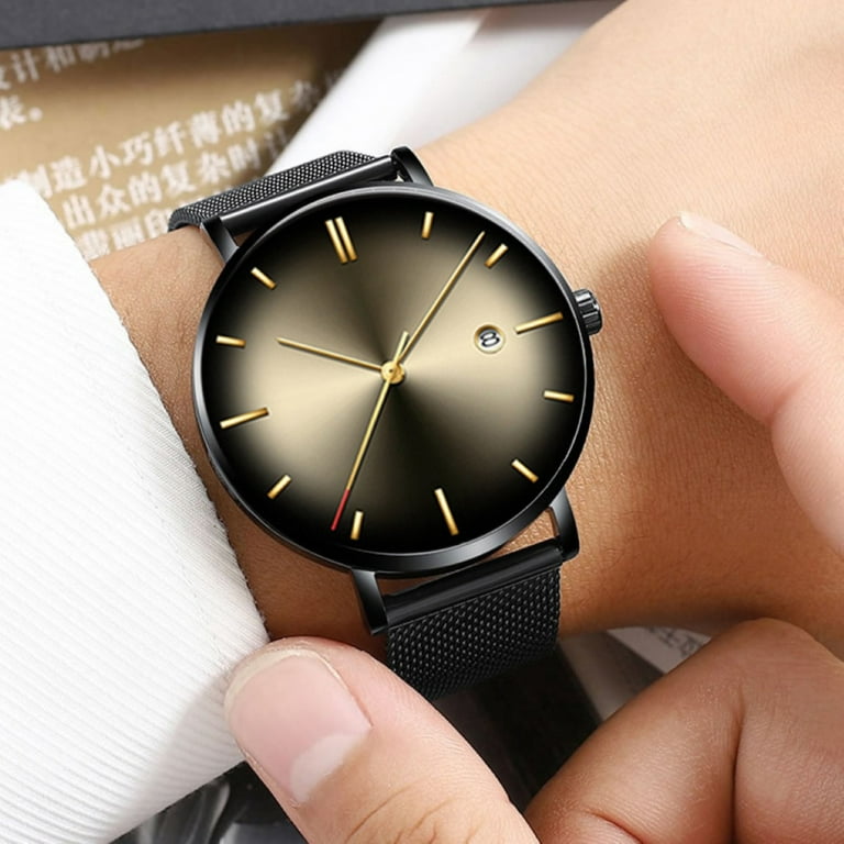 Men Minimalist Watches Fashion Quartz Wrist Watch for Men Analog