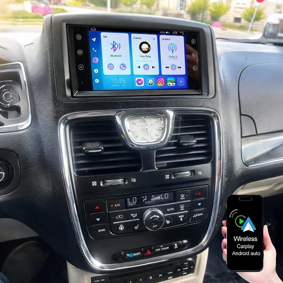 Eforcase 7 Inch IPS Touchscreen Android 13 Car Stereo for Chrysler Town & Country 2011-2016 with Wireless CarPlay & Android Auto, GPS, WiFi, Bluetooth, FM Radio, Backup Camera, SWC