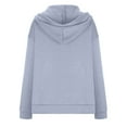 thumbnail image 7 of jtjvou Hooded Long Sleeve Zipper Sweatshirt Casual Pullover Blouse Soft Comfortable Solid V-Neck Stylish Tops Winter Fall Daily Wear Gray S, 7 of 7