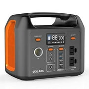 GOLABS Portable Power Station, 299Wh LiFePO4 Battery Backup, PD 60W Type-C Quick Charge, 300W Pure Sine Wave AC Outlet Solar Generator Power Supply for Outdoor Activities and Emergency CPAP (Orange)