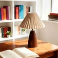 thumbnail image 2 of Walnut Shaped Desk Lamp With Pleated Shade, Faux Wood Grain Bedroom Bedside Table Lamp, Small Night Light With 3-Level Dimmable Brightness for Home Decor, 2 of 6