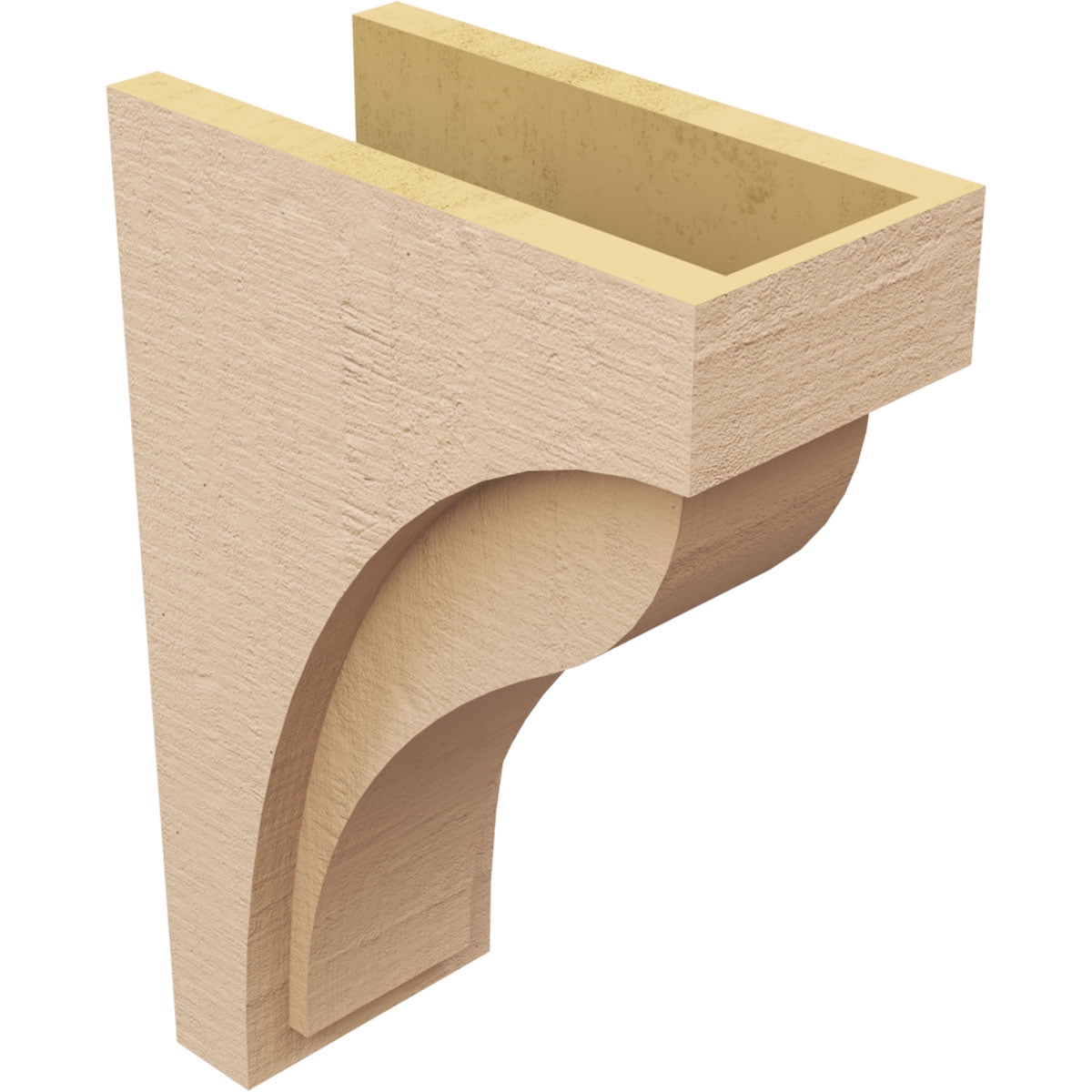 6"W x 12"D x 18"H Classic Helena Rough Cedar Woodgrain TimberThane Corbel, Primed Tan
