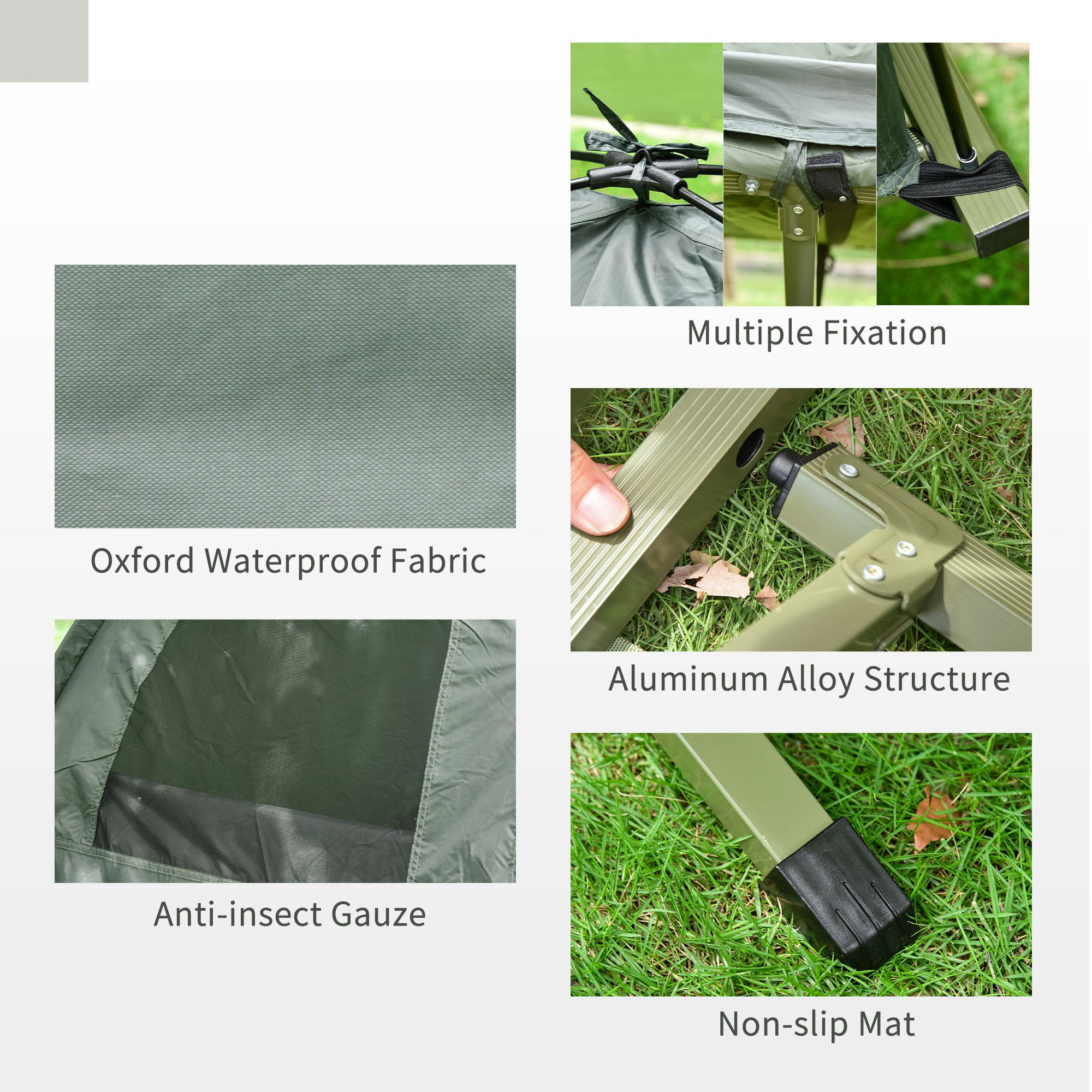 All-in-One Folding Camping Cots for Adults,Portable Single Sleeping Cot Camping Bed