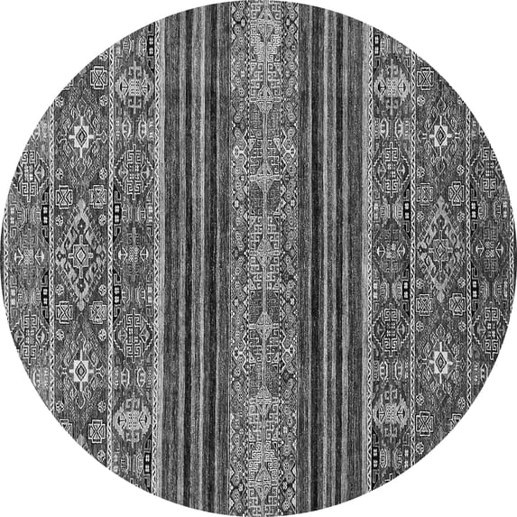 Ahgly Company Indoor Round Abstract Gray Modern Area Rugs, 8' Round