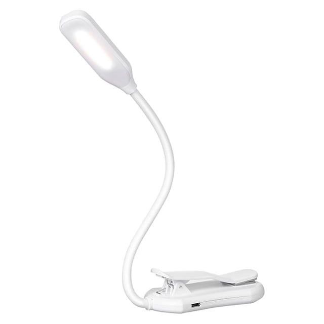 Clip LED en luz de lectura Luz de libro 3 niveles de brillo Lámpara de lectura con modo de luz nocturna Control táctil elegante