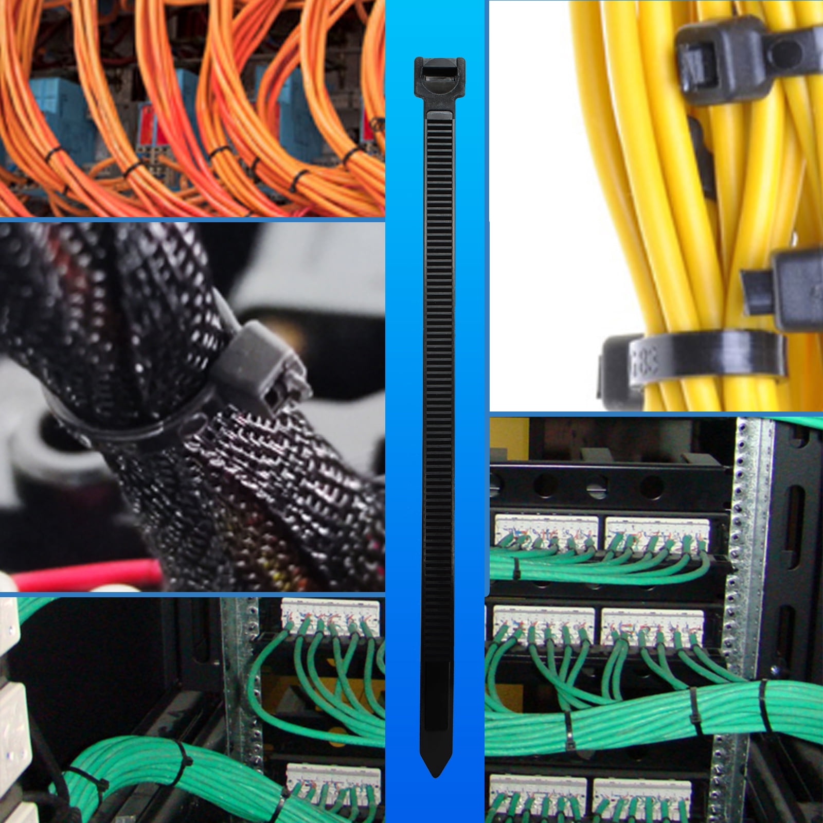 CENTROPOWER Heavy Duty Black Zip Ties 12 Inch - 1000 Pack | 50lbs Tensile Strength | Quality Nylon Material | UL Listed | Perfect for Indoor & Outdoor Use