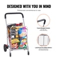 thumbnail image 5 of KFFKFFCollapsible Shopping Trolley, Supports up to 110 lbs, Features Swivel Wheels for Easy Maneuverability, Durable and Lightweight Design for Effortless Transport, Ideal for Groceries and Laundry, 5 of 9
