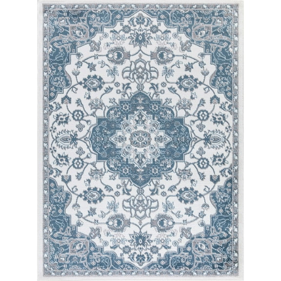 Madison Collection Royal Medallion Ivory 2 ft. 7 in. x 4 ft. 1 in. Area Rug