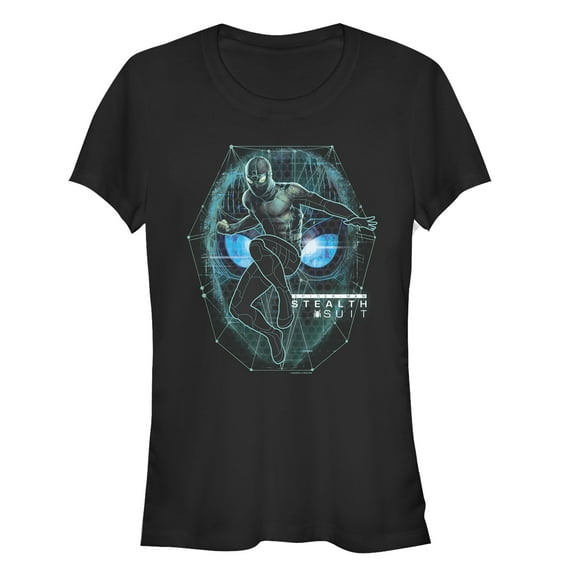 Junior's Marvel Spider-Man: Far From Home Suit Schematic  Graphic Tee Black 2X Large