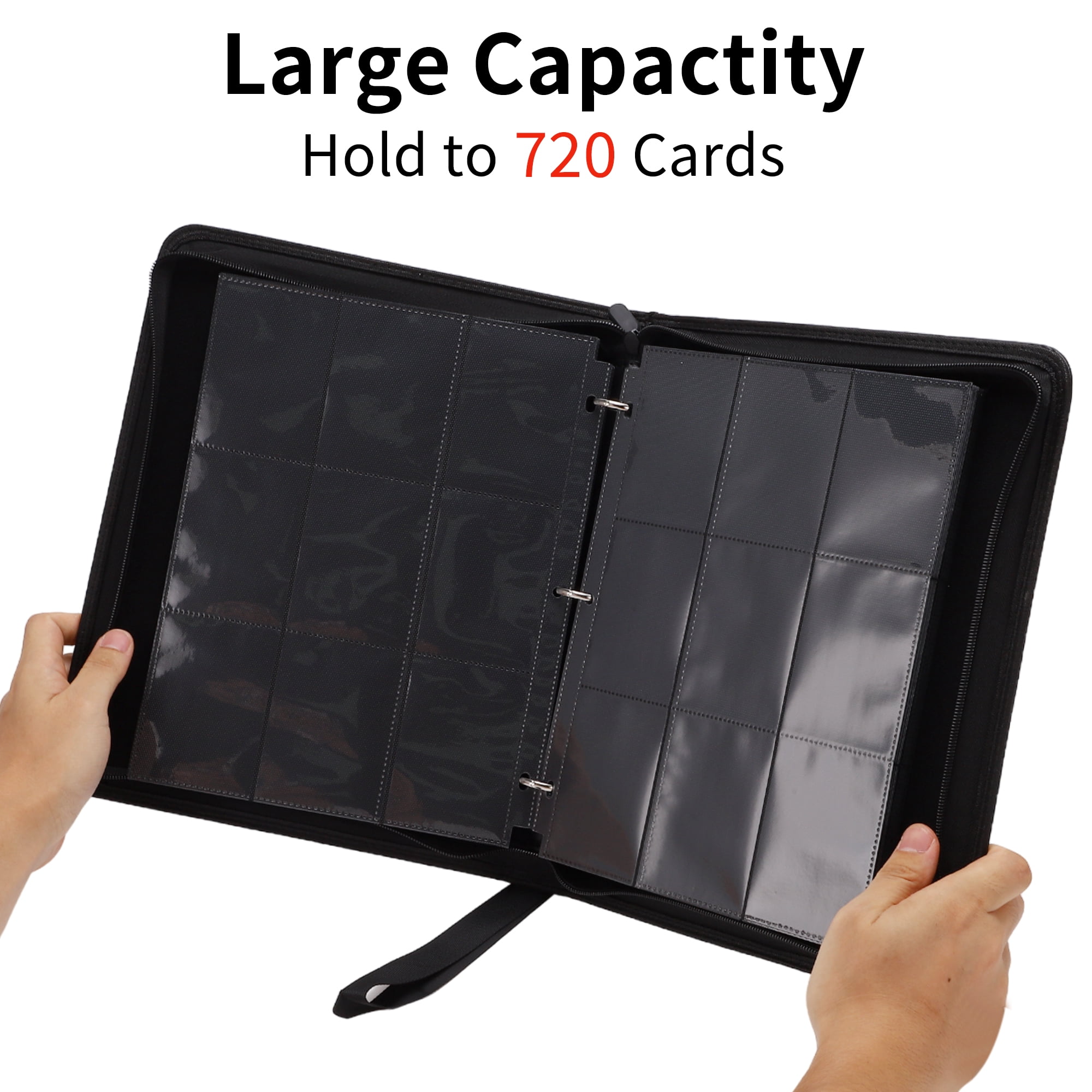 Unique Bargains 9 Pockets Card Binder 720 Sleeves Trading Card Zipper Album Holder