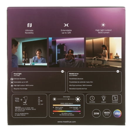 Philips - Hue Lightstrip Plus Dimmable LED Smart Light - Multicolor
