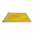 thumbnail image 2 of Ahgly Company Machine Washable Indoor Rectangle Abstract Yellow Modern Area Rugs, 4' x 6', 2 of 4