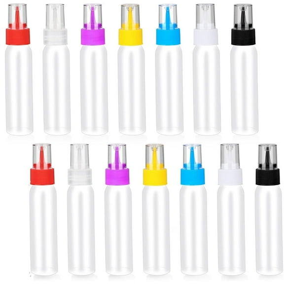12Pcs Squeeze Writing Bottles,Plastic Icing Bottles,with Tips and Caps,Small Translucent Writer Bottles,Cookie Decorating Supplies,for Ice Cream Sauces Frosting Ketchup Pigment 2oz