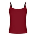 thumbnail image 5 of WCMZJ Women Cami Square Neck Sexy Tank Top Sleeveless Y2K Going Out Camisoles Strap Basic Tops Red M, 5 of 6