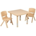 thumbnail image 2 of Flash Furniture 24" Square Natural Plastic Height Adjustable Activity Table Set with 2 Chairs, 2 of 10