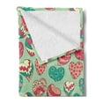 thumbnail image 2 of Hearts Soft Flannel Fleece Throw Blanket, Colorful Shapes on Pale Green Backdrop Flowers Dots Cheerful Love Valentine's Day, Cozy Plush for Indoor and Outdoor Use, 70" x 90", Multicolor, by Ambesonne, 2 of 5