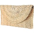 thumbnail image 2 of ZHAOCHENG Bolso de mano de paja para la noche, bolso cruzado de paja, bolsos de playa de verano para mujer, bolso de paja tejido tipo sobre, bolsos de fiesta para fiestas de noche, 2 of 5