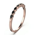 thumbnail image 2 of 0.28ct Marquise Shape Black Diamond Moissanite Wedding Band 18K Rose Gold Over Silver, 2 of 4