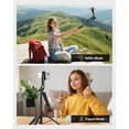 thumbnail image 6 of FL 72" Phone Tripod and Selfie Stick, Cell Phone Tripod Stand with Wireless Remote & Extendable Phone Mount for Travel/Selfie/Recording/Vlogging, 6 of 6
