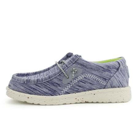 

JABASIC Kids Loafers Boys Slip on Canvas Shoes Girls School Shoes (10.5 Blue Grey)