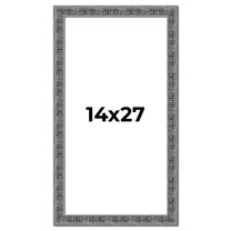 14x27 Frame Silver Black Rustic Sonoma Solid Wood Picture Frame | 1.5 Inch Moulding Width |