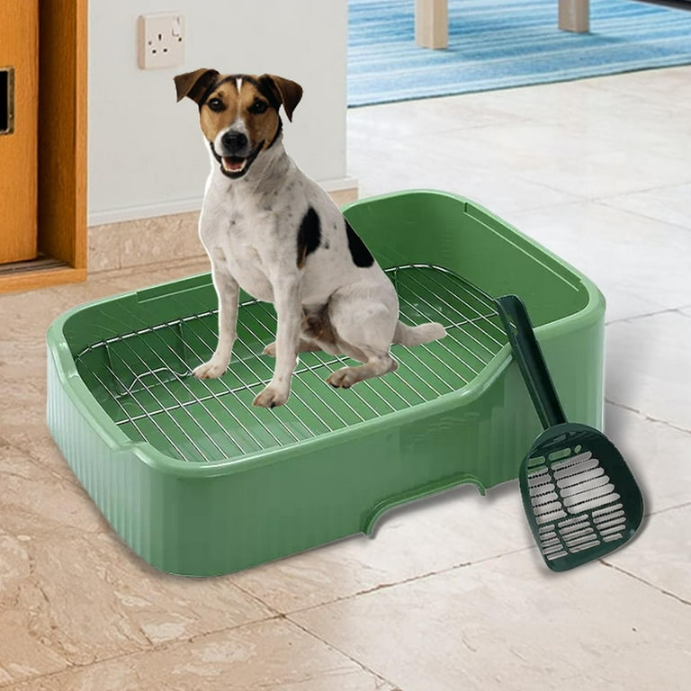 Dog Potty Tray with Protection Wall Every Side for Small and Medium Dogs Easy to Clean Litter Pan Urinal Dog Toilet Green Walmart