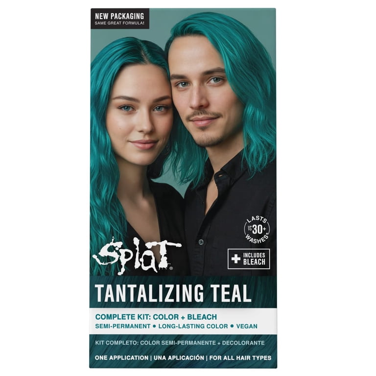 3 pack) Splat Tantalizing Teal Hair Dye Kit, Semi-Permanent Hair