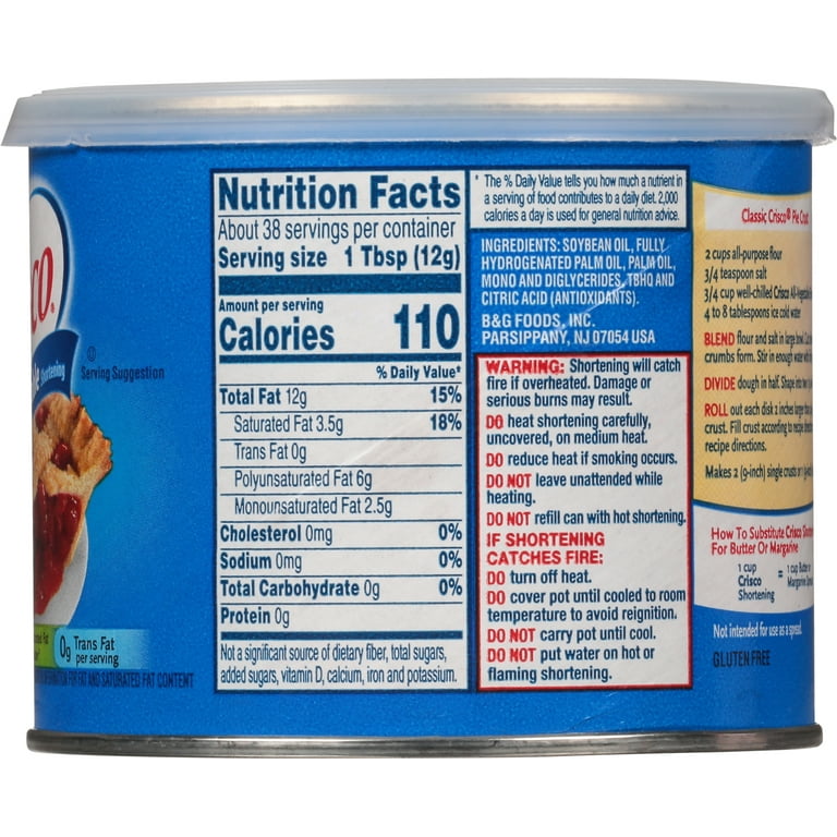 Crisco AllVegetable Shortening, 16 Oz, 40 OFF