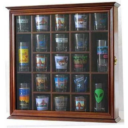 Shot Glass Display Case Wall Cabinet Shadow Box With Glass Door
