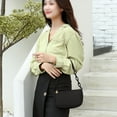 thumbnail image 5 of Crocodile Effect Retro Faux Leather Classic Clutch Shoulder Purse Handbag for Women, 5 of 5