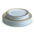 thumbnail image 3 of " OCCASIONS " 240 Pieces Pack, Heavyweight Disposable Wedding Party Plastic Plates (10.5'' Dinner Plate, Venice Blush and Gold), 3 of 5