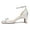 SILVER, variant on BURUDANI Women's Low Heels Braided Open Toe Ankle Strap Block Chunky Heel Sandals WHITE Size 6