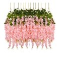 thumbnail image 1 of 12 piezas 3.6 'Seda artificial Wisteria Vine Ratta Colgante Flor Guirnalda Cuerda Fiesta en casa Boda Decoración Rosa brillar Electrónica, 1 of 5