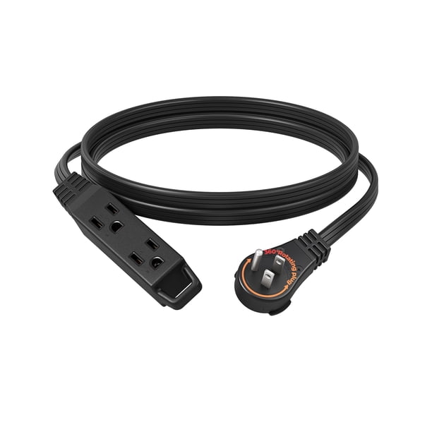 Cable de extensión DEWENWILS, enchufe plano de 6 pies, 3 salidas, 13 A/125 V/1625 W