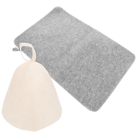 RENACLIPY Felt Sauna Cap Set with Water-Absorbent Cushion, Portable and Comfortable Sauna Accessory