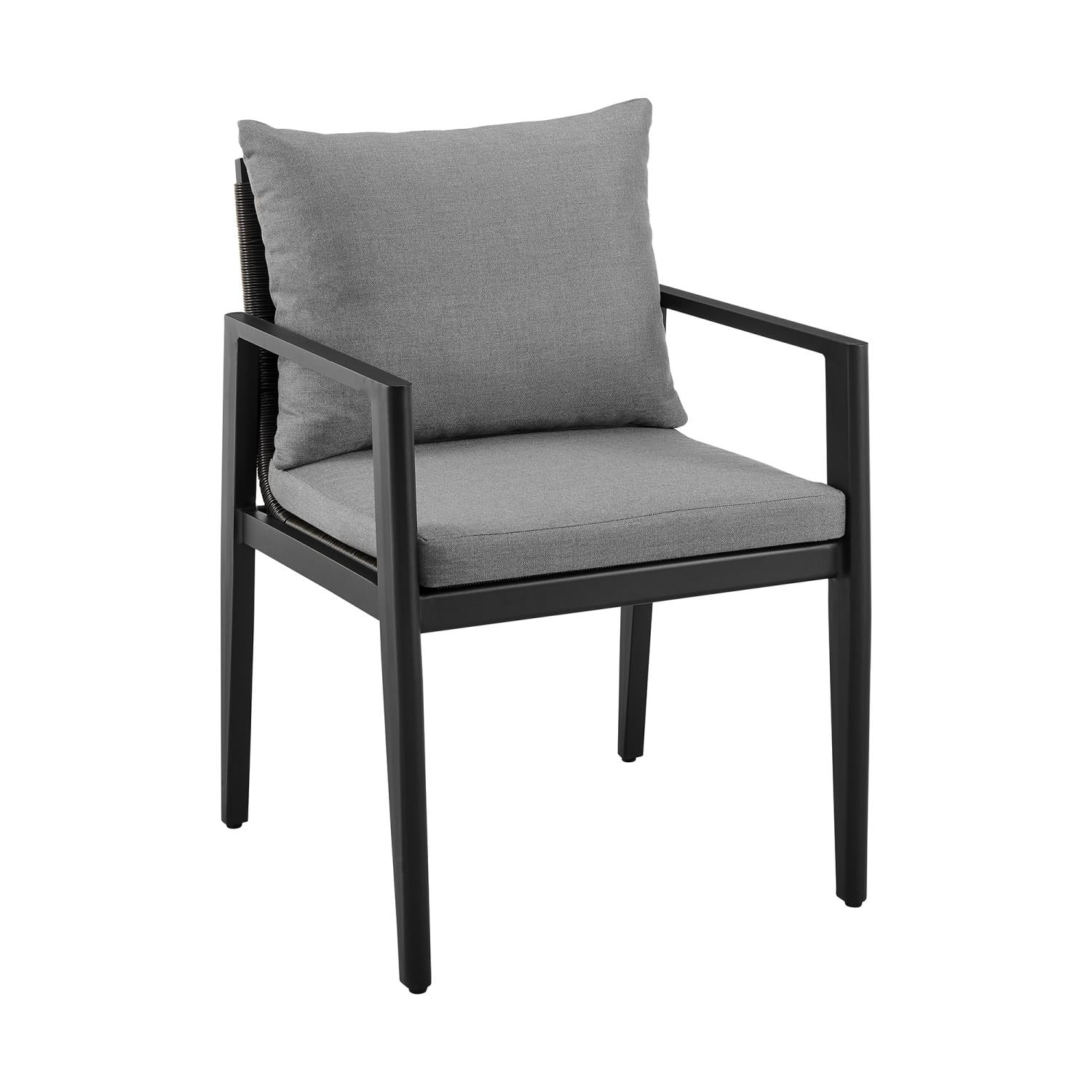 Armen Living Cayman Patio 7-Piece Dining Table Set With Black SETODCA7BLGRY