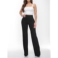 thumbnail image 7 of Weardear Women's Dress Pants Solid Wide Leg Lounge Pants Casual Straight Leg High Waist Pants Stretchy Trousers, 7 of 7
