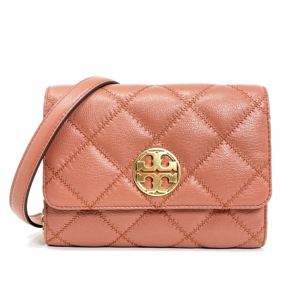 Tory Burch Women's Willa Small Quilted Chain Wallet Crossbody Bag (Toasted Pecan)