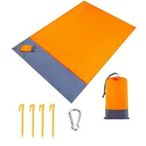 Beautynvta Beach Blanket Waterproof Sandproof, Large Lightweight Sand Free Mat for Beach Vacation, Portable Beach Mat for Picnic Travel and Camping, 55.1" x 78.7", Orange