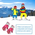 thumbnail image 4 of Bewildely 1 par de manoplas para niños, impermeables, de invierno, con estampado ajustable, gruesas y cálidas, para niños, equipo deportivo, cómodo Suministros térmicos Fucsia Bewildely HA059841-05B, 4 of 6